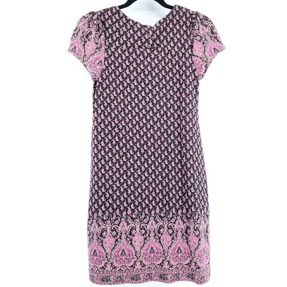 Maeve Boho VTG inspired Tapestry Paisley Geometric Metallic Shift Dress Lined XS - Picture 9 of 11